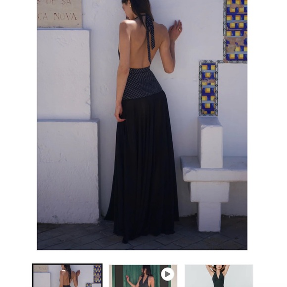 Rosalia Maxi Dress - Polka Dot Black Set Studio XS - Picture 4 of 8